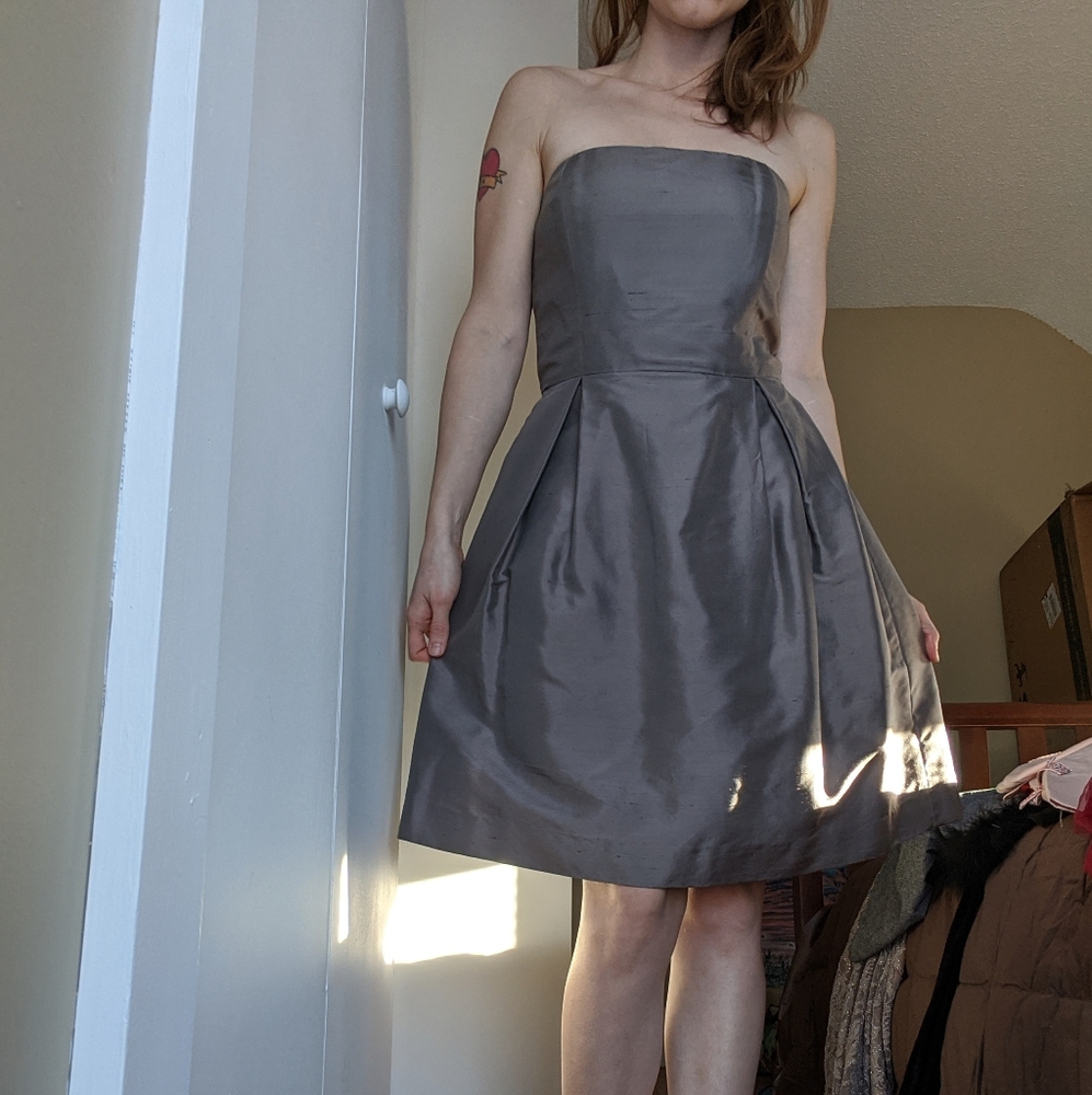 Silk gray dress